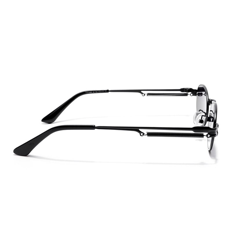 Bob | Black Oval Sunglasses | Black Lens - MG5184