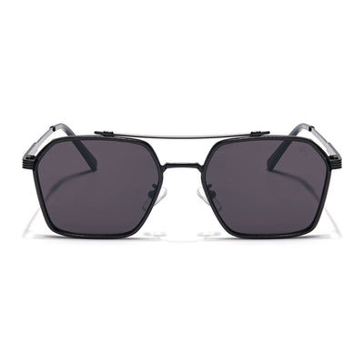 Eyejack Black Square Sunglasses for Men & Women (B80677CL846)