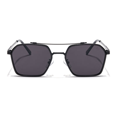 Eyejack Black Square Sunglasses for Men & Women (B80677CL846)