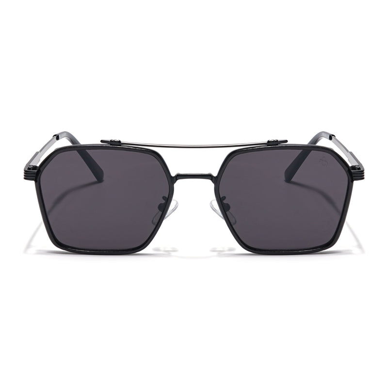 Eyejack Black Square Sunglasses for Men & Women (B80677CL846)