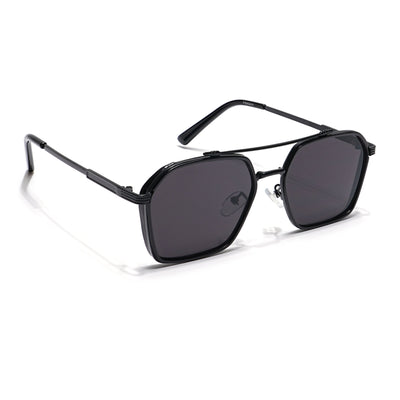 Eyejack Black Square Sunglasses for Men & Women (B80677CL846)