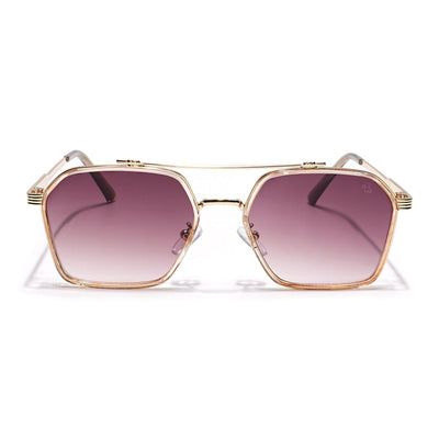 Eyejack Golden & Pink Square Sunglasses for Men & Women (B80677CL847)