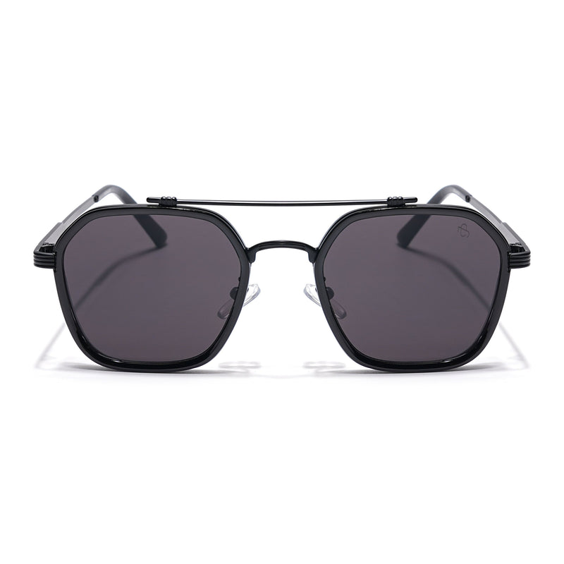 Eyejack Black Square Sunglasses for Men & Women (B80678CL904)