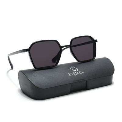 Eyejack Black Square Sunglasses for Men & Women (B80745CL836)