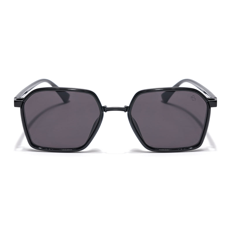 Eyejack Black Square Sunglasses for Men & Women (B80745CL836)