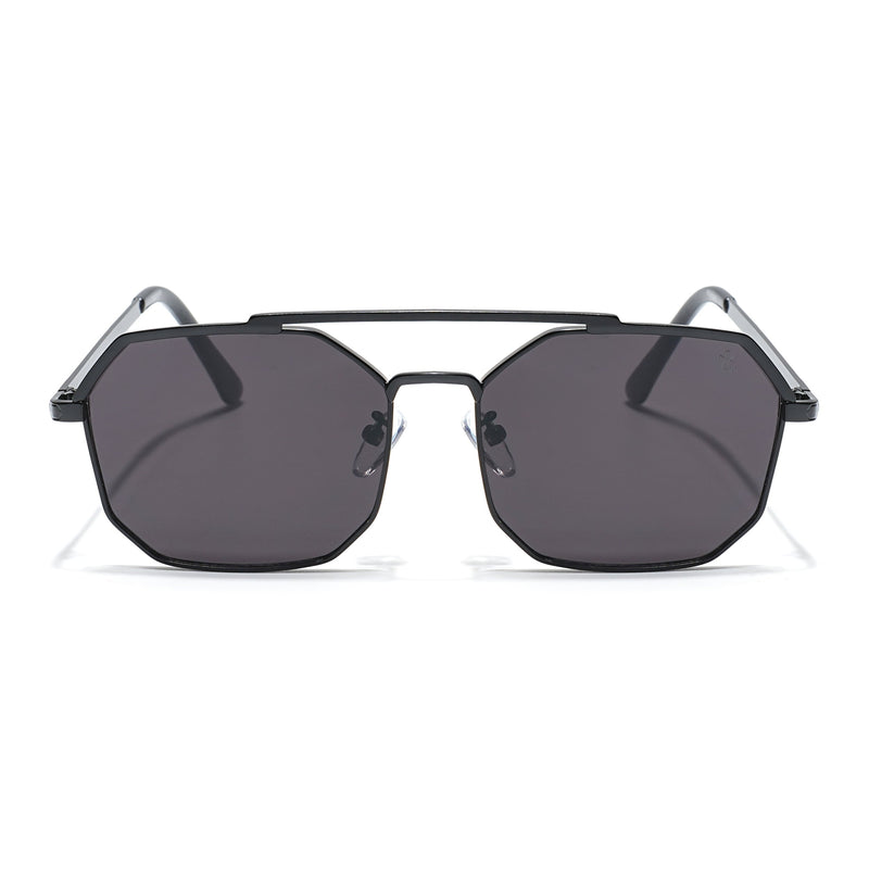 Eyejack Black Square Sunglasses for Men & Women (B80776CL882)