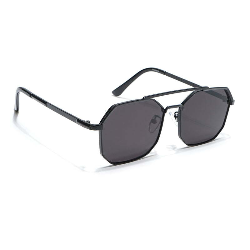 Eyejack Black Square Sunglasses for Men & Women (B80776CL882)