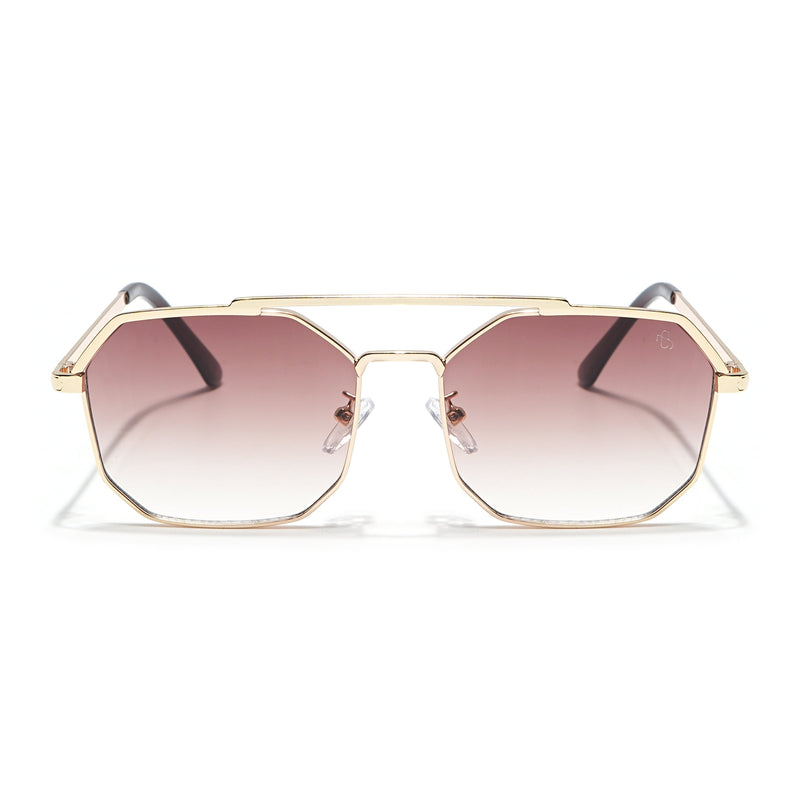 Eyejack Golden Square Sunglasses for Men & Women (B80776CL884)