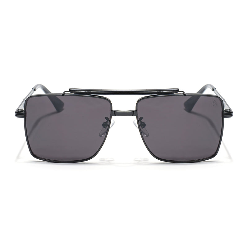 Eyejack Black Square Sunglasses for Men & Women (B80787CL865)