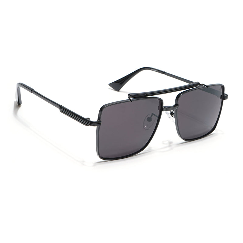 Eyejack Black Square Sunglasses for Men & Women (B80787CL865)