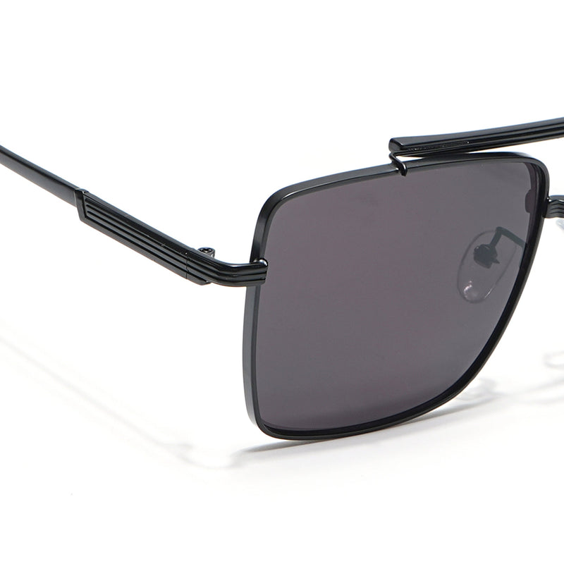 Eyejack Black Square Sunglasses for Men & Women (B80787CL865)