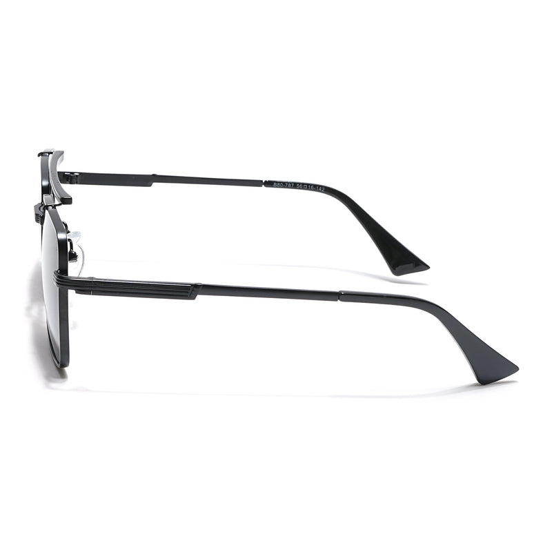 Eyejack Black Square Sunglasses for Men & Women (B80787CL865)