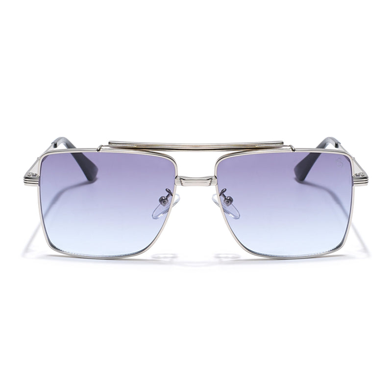 Eyejack Silver Square Sunglasses for Men & Women (B80787CL867)