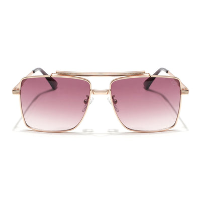 Eyejack Golden Square Sunglasses for Men & Women (B80787CL868)