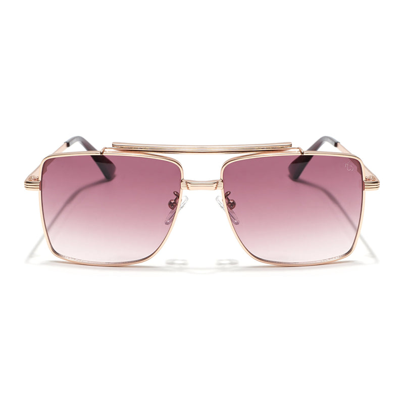 Eyejack Golden Square Sunglasses for Men & Women (B80787CL868)