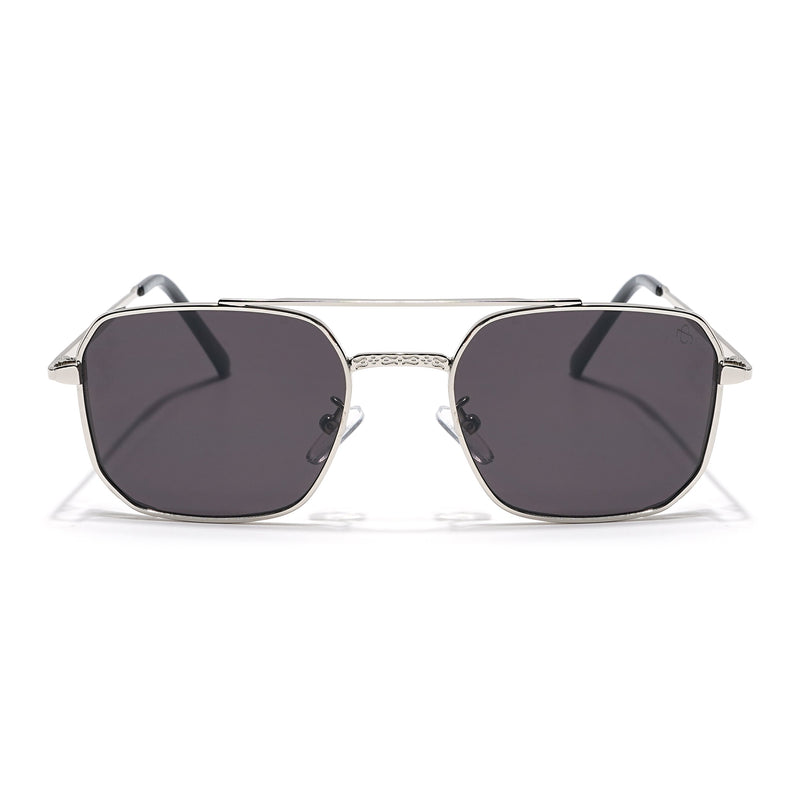 Eyejack Silver Square Sunglasses for Men & Women (B8528CL880)