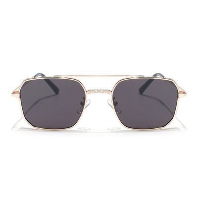 Eyejack Golden Square Sunglasses for Men & Women (B8528CL881)