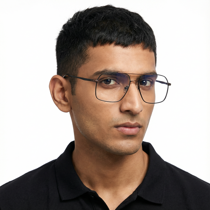 Voyage Black & Brown Wayfarer Eyeglasses for Men & Women (73013FMG7066-C2)