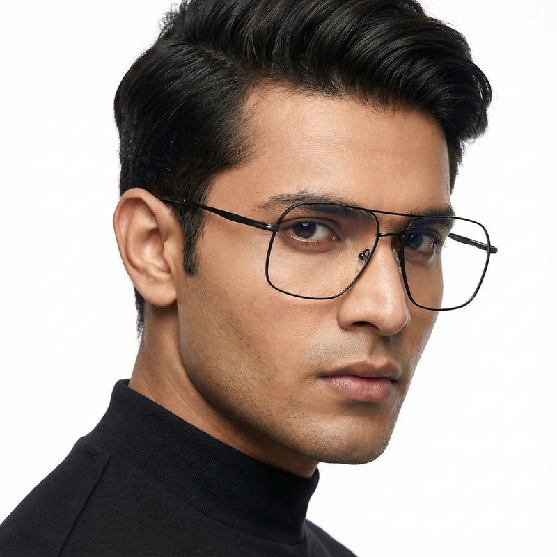 Voyage Black Wayfarer Eyeglasses for Men & Women (73013FMG7065-C1)