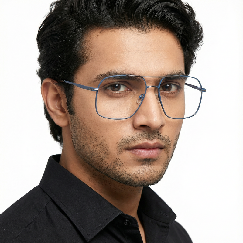 Voyage Sky Blue & Grey Wayfarer Eyeglasses for Men & Women (73013FMG7070-C6)