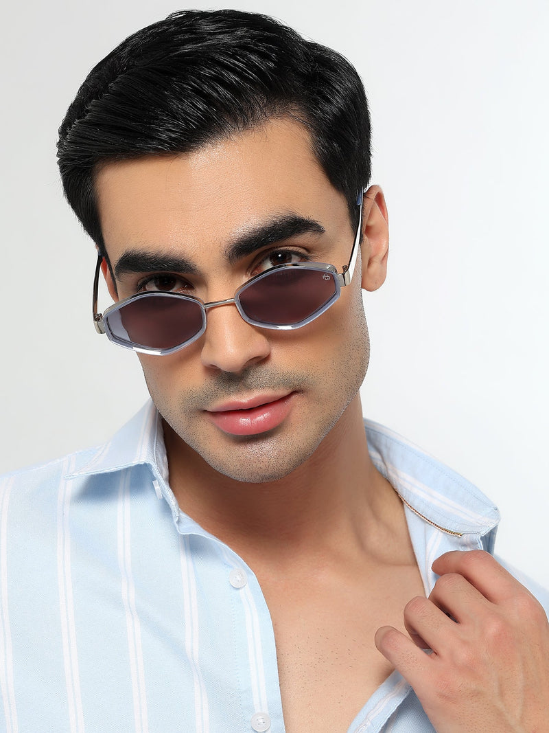 Hunter - Blue & Silver Hexagonal Sunglasses (C554CL2228)