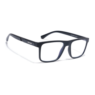 Voyage Black Wayfarer Clip-On Eyeglasses for Men & Women (CL002FMG8586)