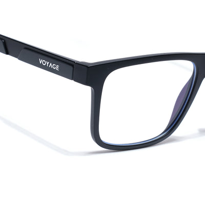 Voyage Black Wayfarer Clip-On Eyeglasses for Men & Women (CL002FMG8586)