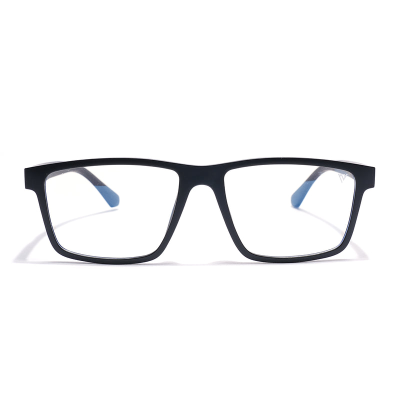 Shift | Black Rectangle Clip-On Eyeglasses for Men & Women (CL003FMG8625)