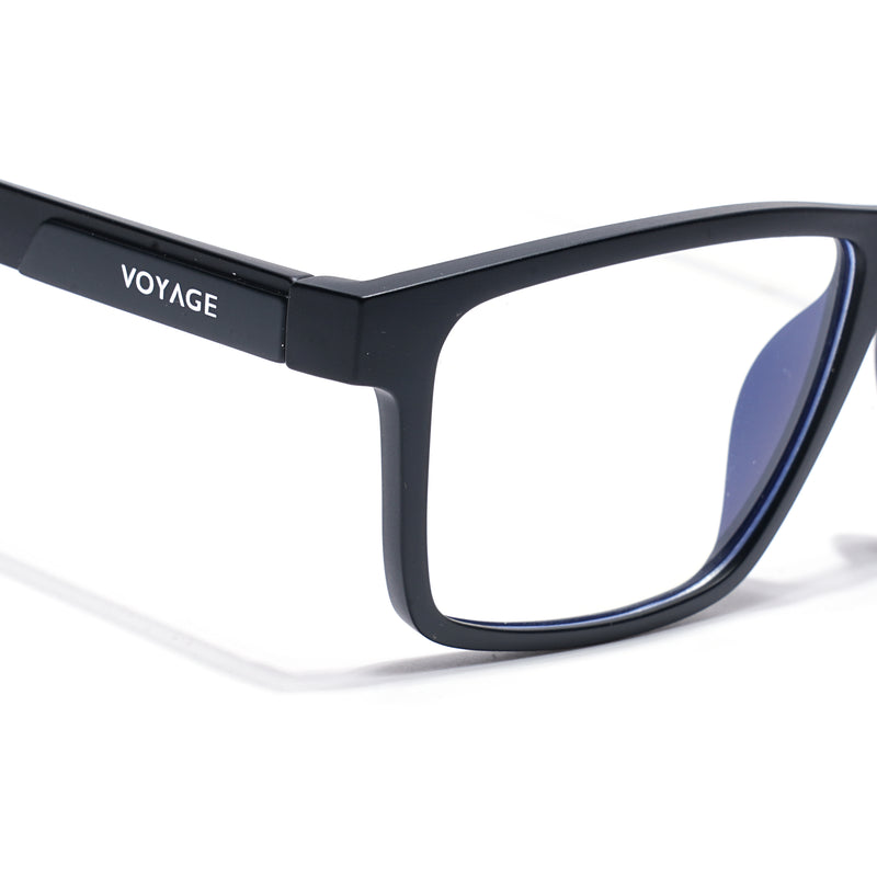 Shift | Black Rectangle Clip-On Eyeglasses for Men & Women (CL003FMG8625)