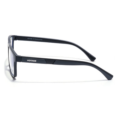 Chameleon | Voyage Black Rectangle Clip-On Eyeglasses for Men & Women (CL003FMG8625)