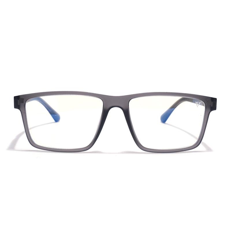 Shift | Grey Rectangle Clip-On Eyeglasses for Men & Women (CL003FMG8626)