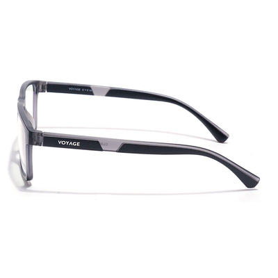 Chameleon | Voyage Grey Rectangle Clip-On Eyeglasses for Men & Women (CL003FMG8626)