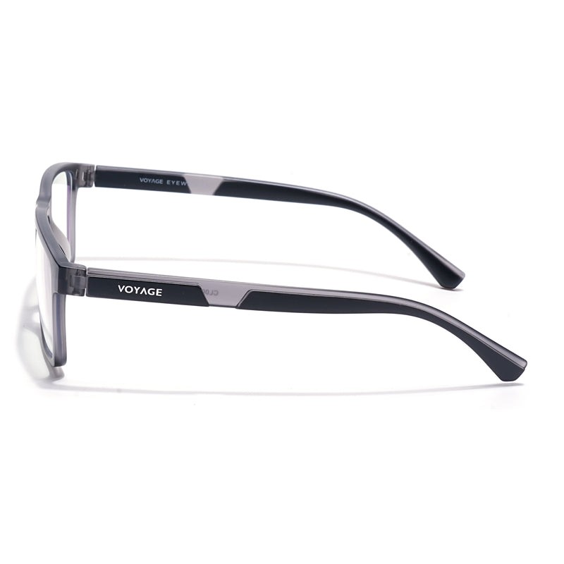Shift | Grey Rectangle Clip-On Eyeglasses for Men & Women (CL003FMG8626)