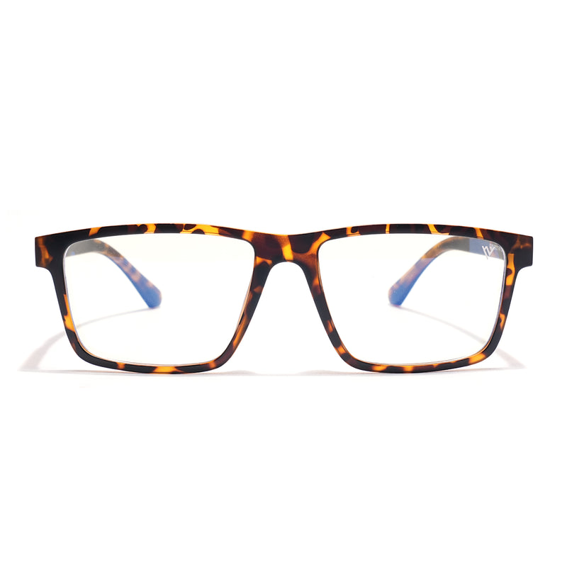 Shift | Demi Brown Rectangle Clip-On Eyeglasses for Men & Women (CL003FMG8627)