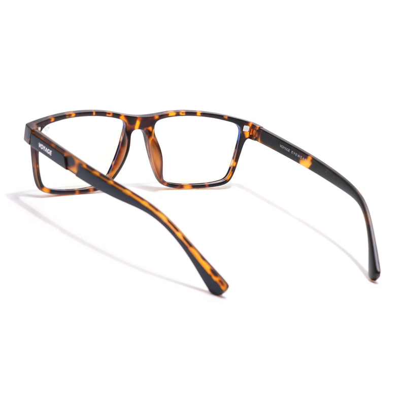 Shift | Demi Brown Rectangle Clip-On Eyeglasses for Men & Women (CL003FMG8627)