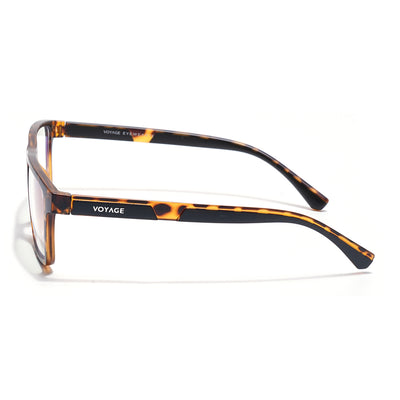 Chameleon | Voyage Demi Brown Rectangle Clip-On Eyeglasses for Men & Women (CL003FMG8627)