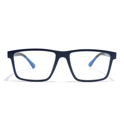 Shift | Blue Rectangle Clip-On Eyeglasses for Men & Women (CL003FMG8628)