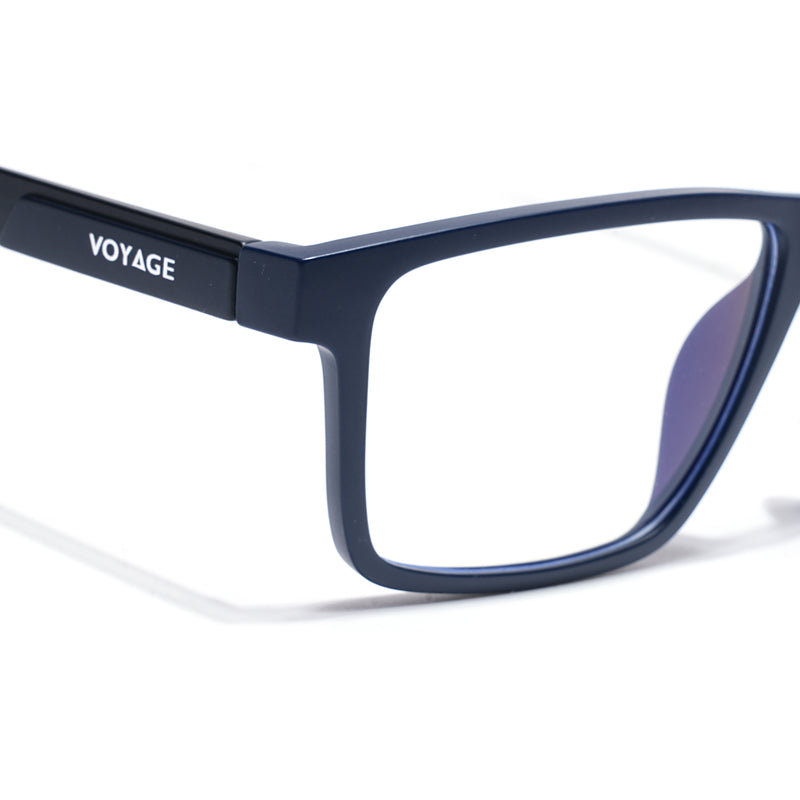 Shift | Blue Rectangle Clip-On Eyeglasses for Men & Women (CL003FMG8628)
