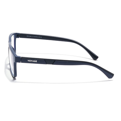 Shift | Blue Rectangle Clip-On Eyeglasses for Men & Women (CL003FMG8628)