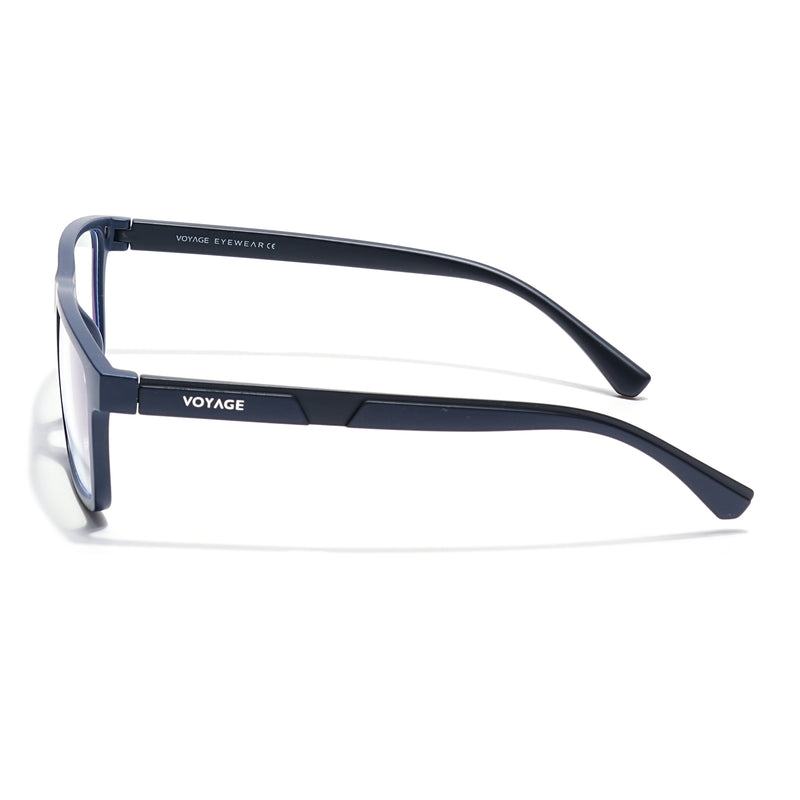 Shift | Blue Rectangle Clip-On Eyeglasses for Men & Women (CL003FMG8628)