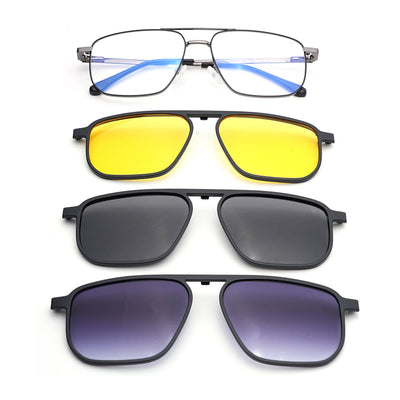 Voyage Grey Wayfarer Clip-On Eyeglasses for Men & Women (CL204FMG8599)