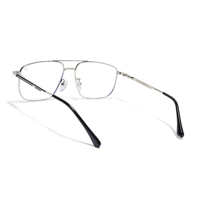 Voyage Silver Wayfarer Clip-On Eyeglasses for Men & Women (CL204FMG8600)