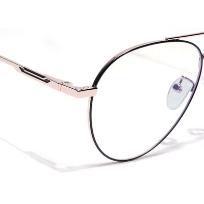 Voyage Golden Aviator Clip-On Eyeglasses for Men & Women (CL210FMG8597)