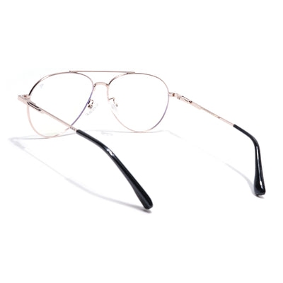 Voyage Golden Aviator Clip-On Eyeglasses for Men & Women (CL210FMG8597)