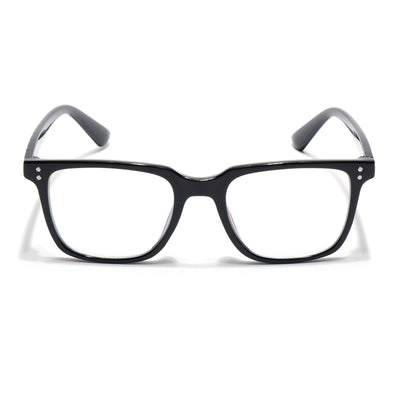 Eyejack Canment Shine Black Square Eyeglasses for Men & Women (CM1005FCL1756-C1)