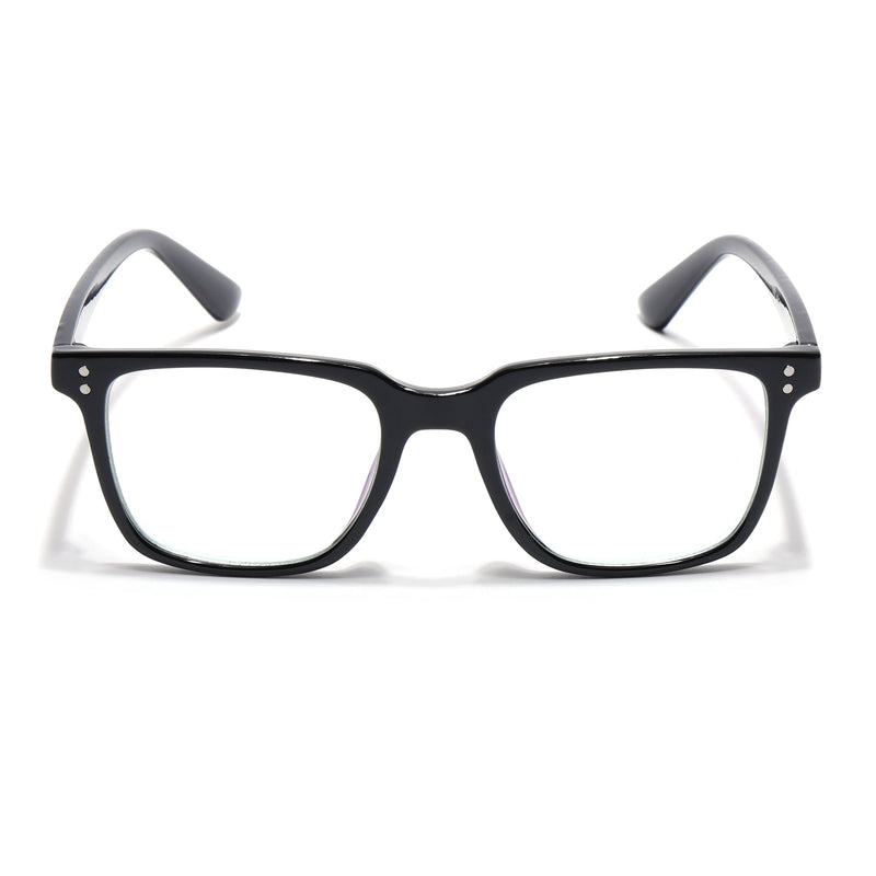 Eyejack Canment Shine Black Square Eyeglasses for Men & Women (CM1005FCL1756-C1)