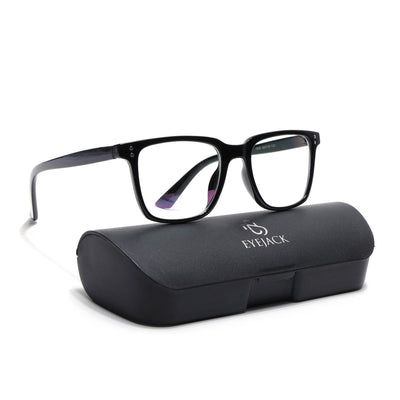 Eyejack Canment Shine Black Square Eyeglasses for Men & Women (CM1005FCL1756-C1)