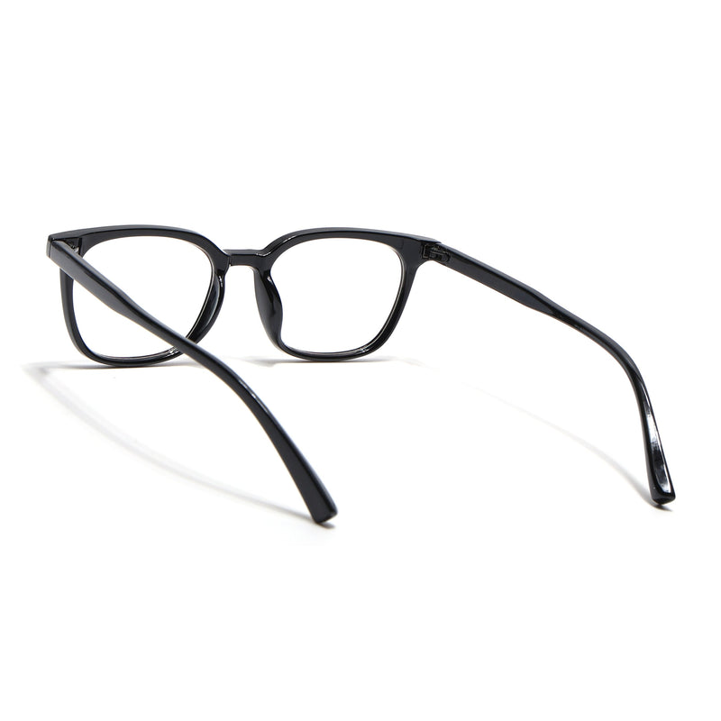 Eyejack Canment Shine Black Square Eyeglasses for Men & Women (CM20019FCL1848-C1)