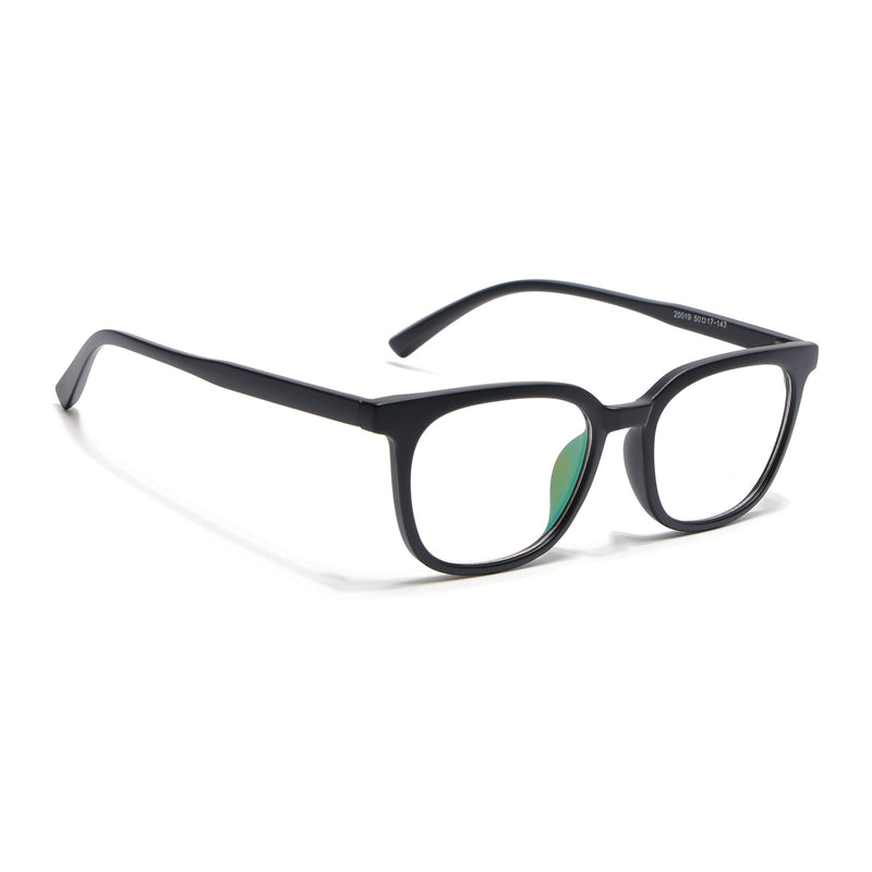 Eyejack Canment Matt Black Square Eyeglasses for Men & Women (CM20019FCL1849-C2)