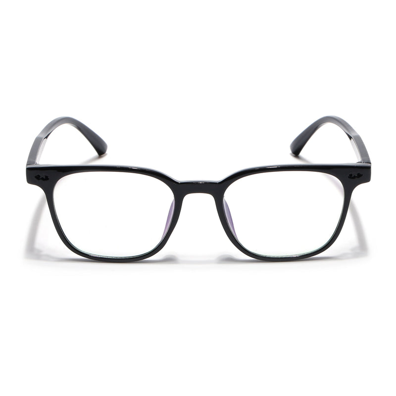 Eyejack Canment Shine Black Square Eyeglasses for Men & Women (CM20020FCL1858-C1)